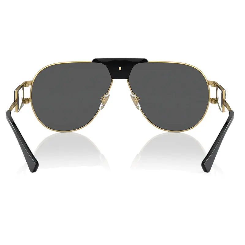 Versace VE2252 Gold with Dark Grey Medusa's Pilot Shape Sunglasses Versace