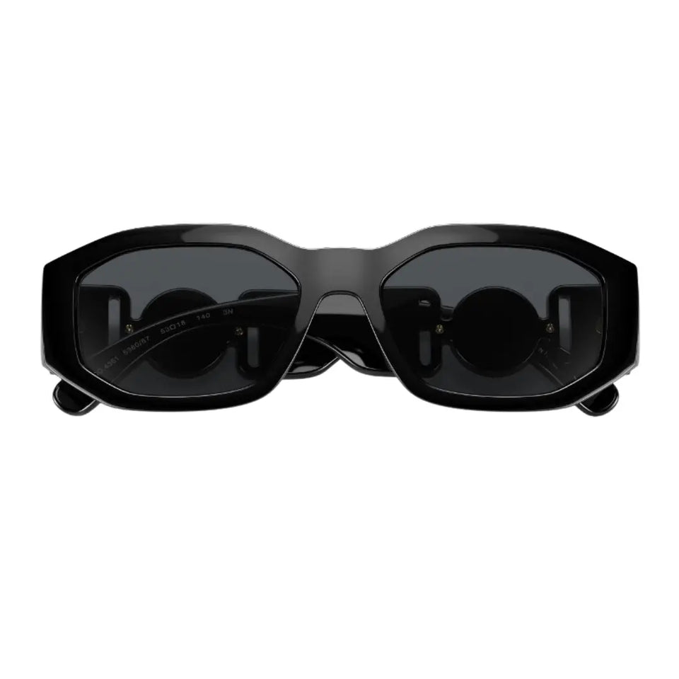 Versace VE4361 536087 Sunglasses Black Frame, Dark Grey Lens Folded View