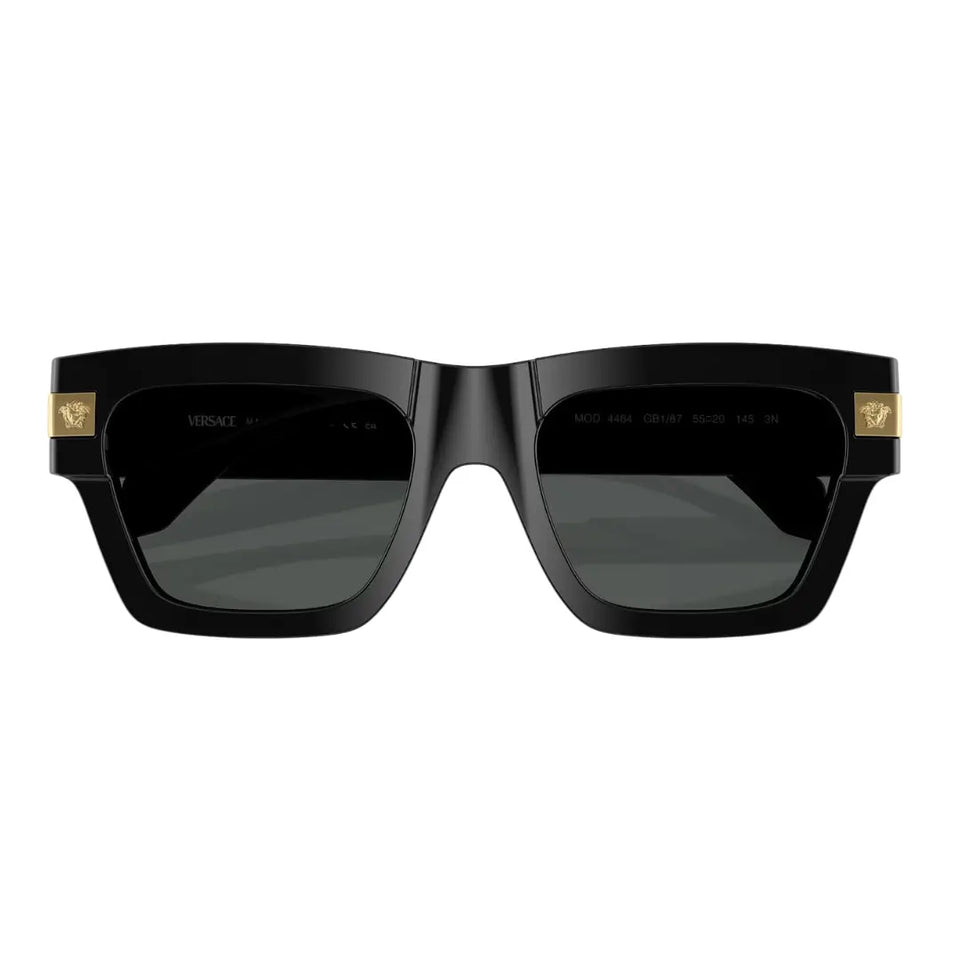 Versace VE4464 GB1/87 Sunglasses - Black Frame, Dark Grey Lens Folded View