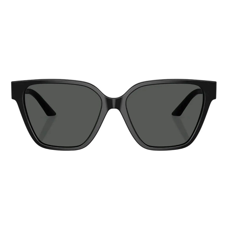 Versace VE4471B GB1/87 Sunglasses - Black Frame, Dark Grey Lens Close Up Front View