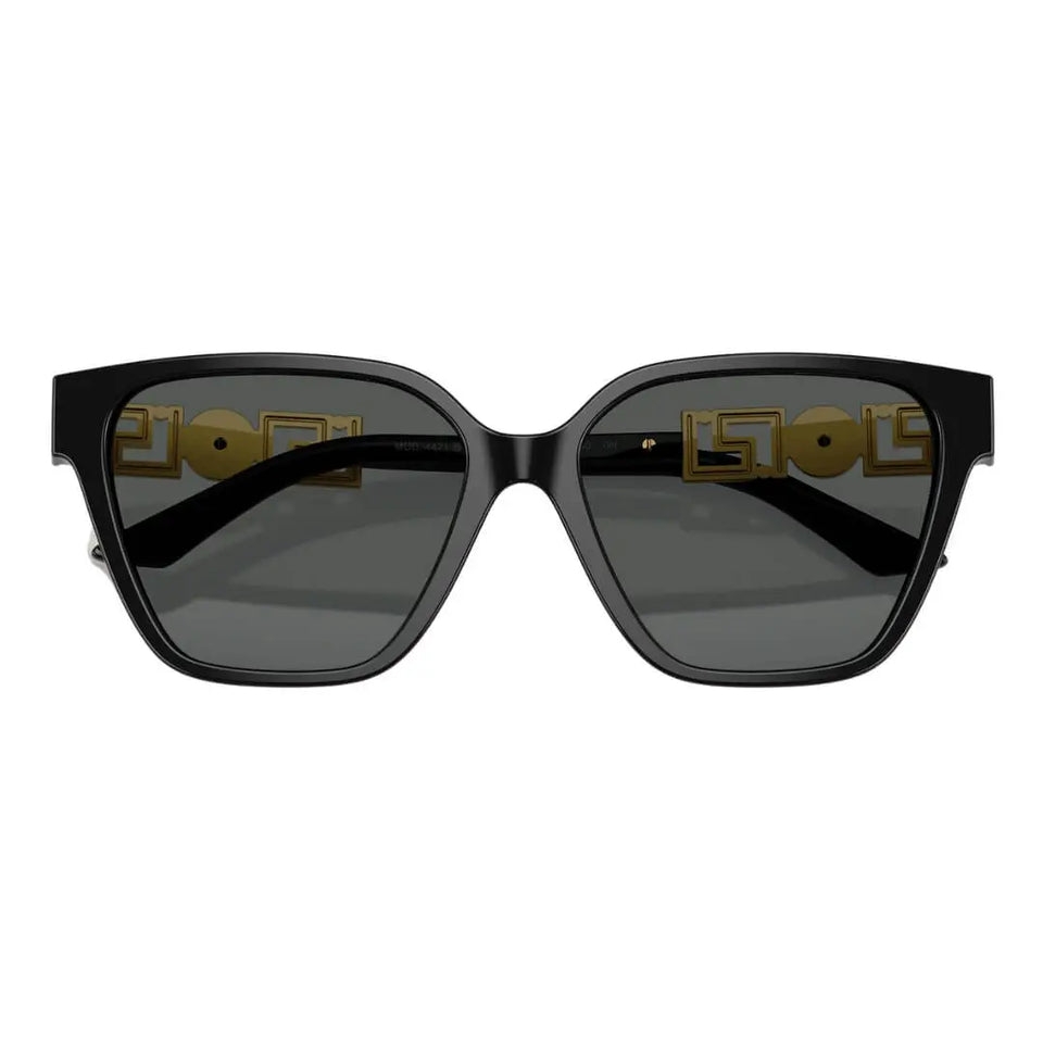 Versace VE4471B GB1/87 Sunglasses - Black Frame, Dark Grey Lens Folded View