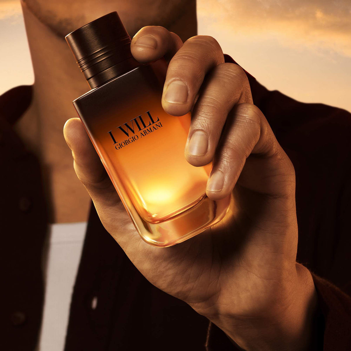 Official Giorgio Armani I WILL campaign bottle detail