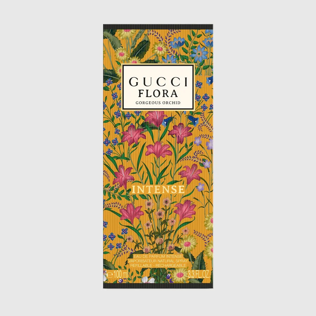 Gucci Flora Gorgeous Orchid EDP Intense 100ml packaging detail