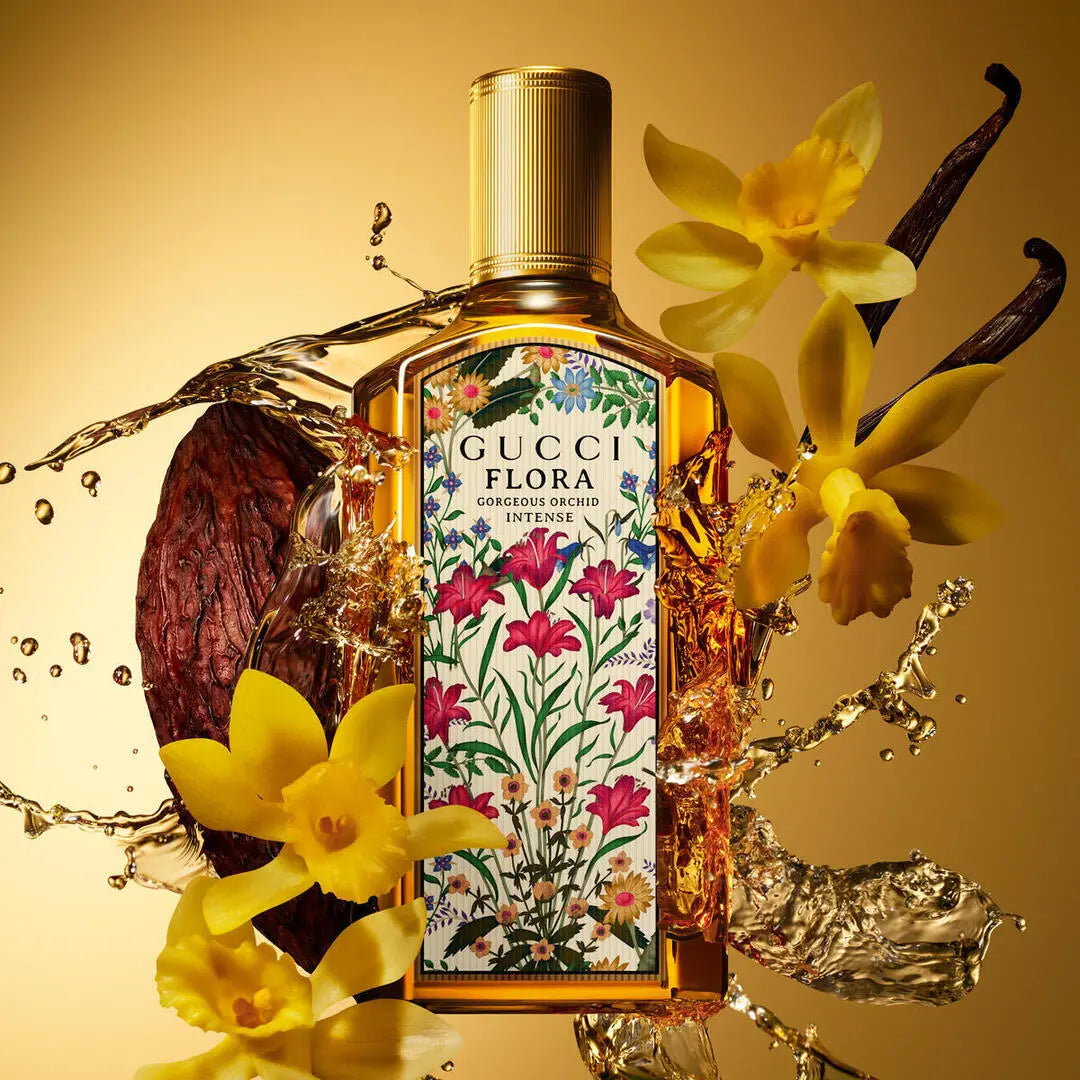 Gucci Flora Gorgeous Orchid EDP Intense — vanilla orchid and dark cocoa campaign