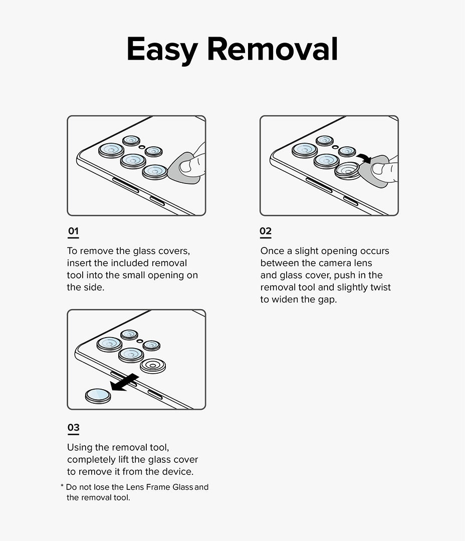 Easy removal glass protector 