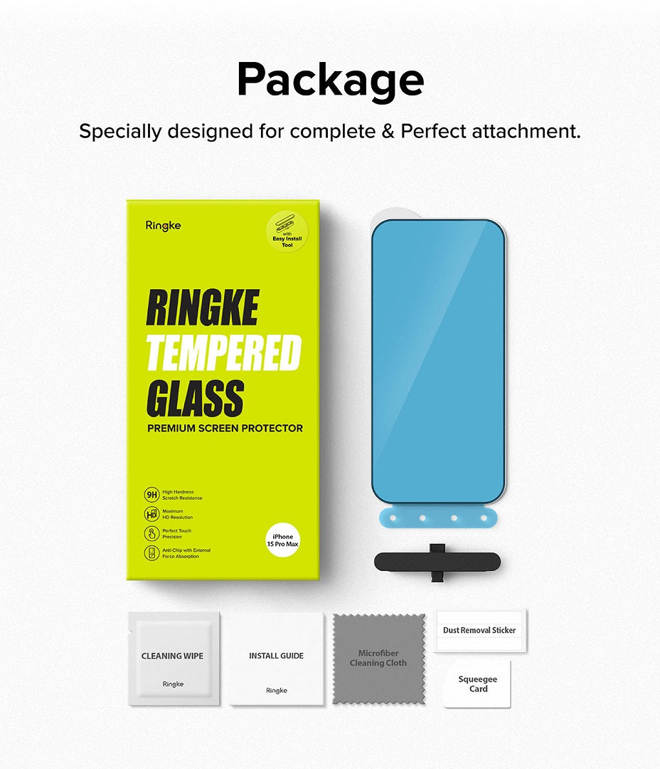 Perfect Ringke Tempered Glass Screen Protector for iPhone 15 Pro Max