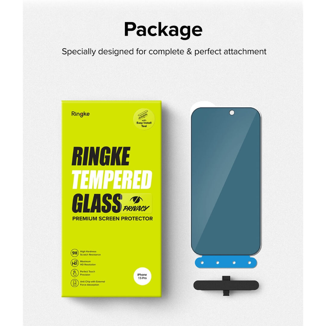 Ringke Privacy Tempered Glass Screen Protector for iPhone 15 Pro