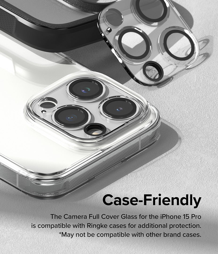case friendly full cover glass protector for iPhone 15 Pro