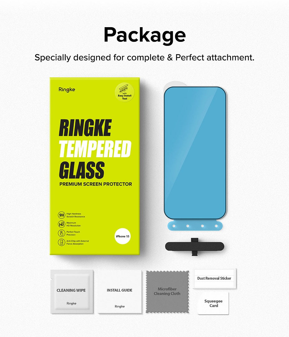 Perfect Ringke Tempered Glass Screen Protector for iPhone 15