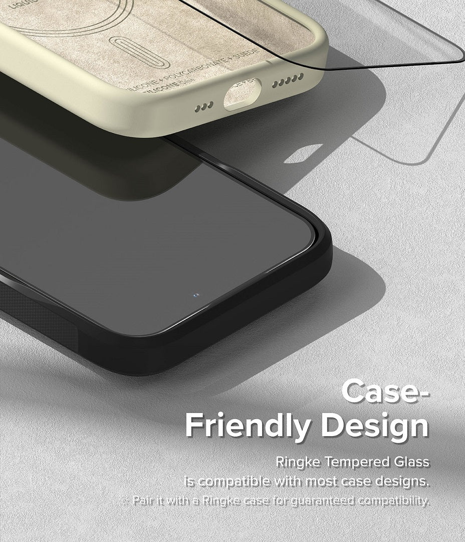Case Friendly Design Tempered Glass Screen Protector for iPhone 15 
