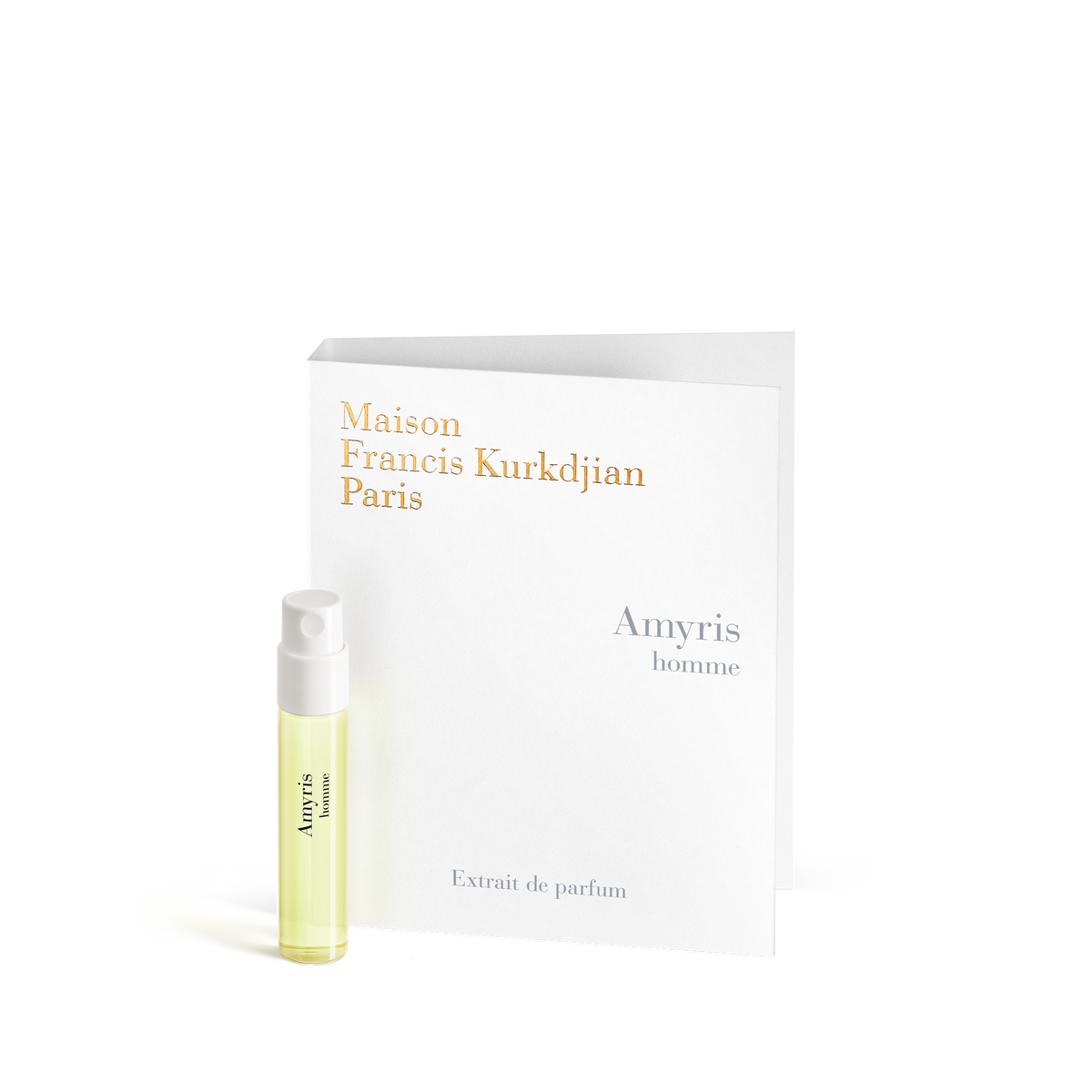 Maison Francis Kurkdjian Amyris Homme Extrait 2ml Sample Vial with branded sample card