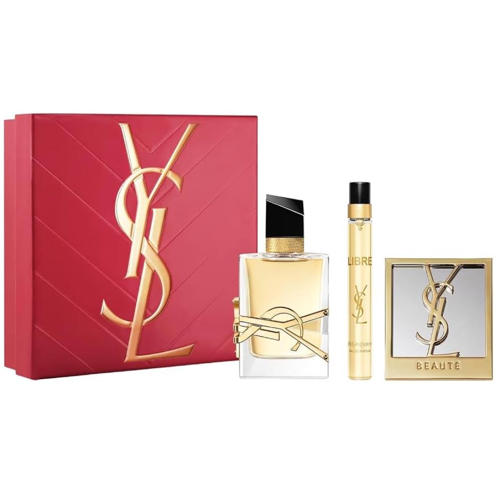 YSL Libre gift set — 50ml and 10ml Eau de Parfum, compact mirror and red box