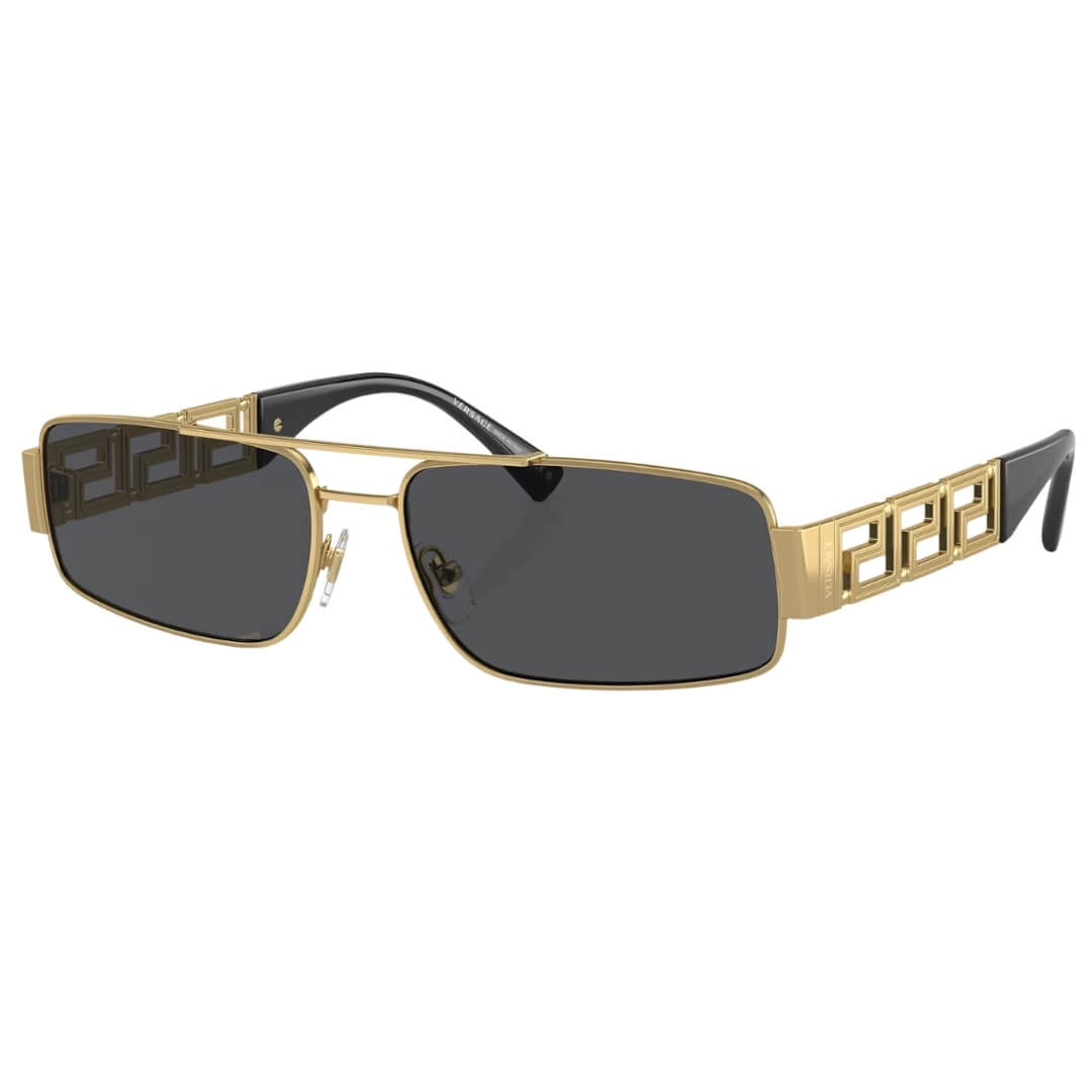 Versace VE2257 100287 - Gold Frame with Dark Grey Lens Front Right View