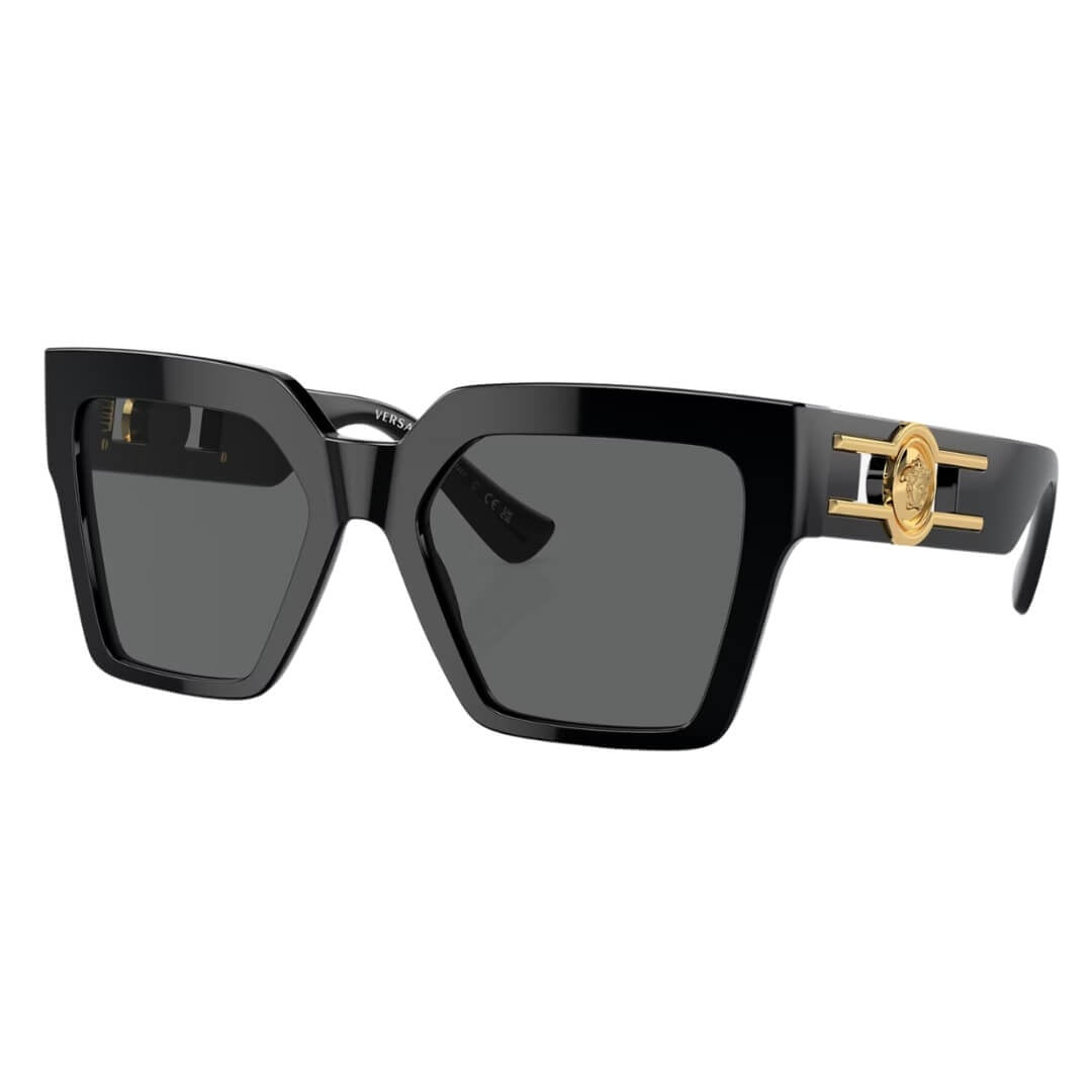 Versace VE4458 GB1/87 - Black Butterfly Frame with Dark Grey Lens Front Right View