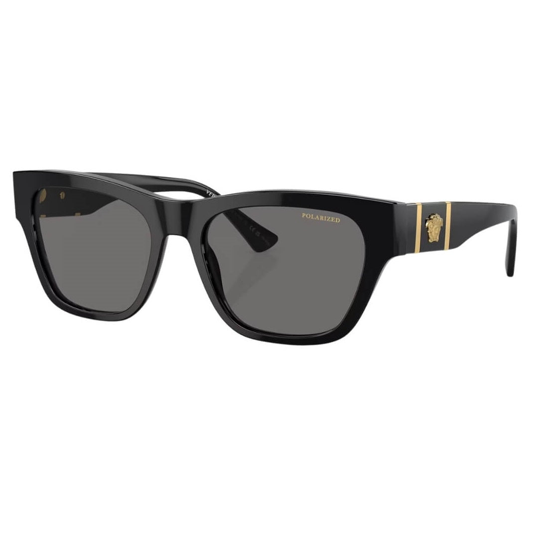 Versace VE4457 GB1/81 - Black Frame with Dark Grey Polarized Lens Front Right View