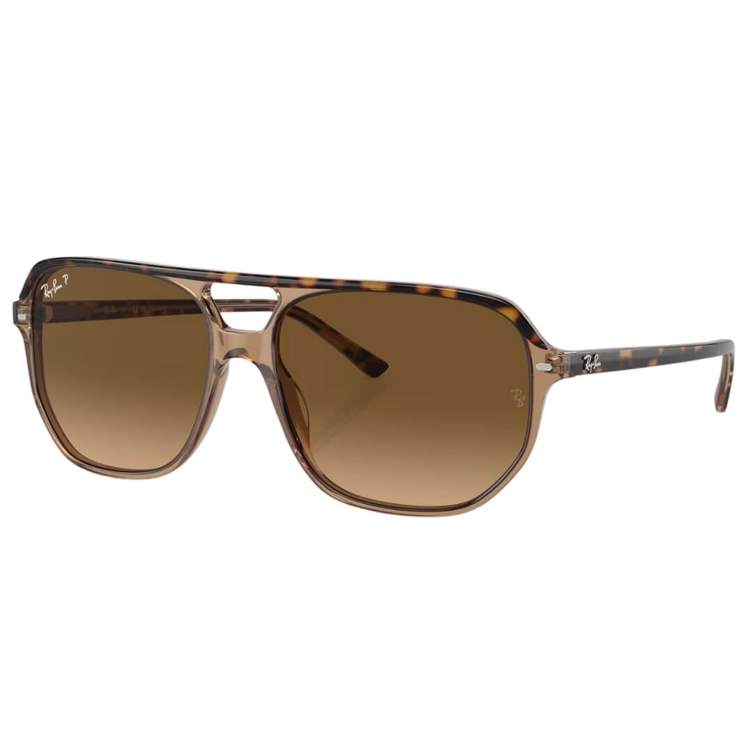 Ray-Ban Bill One RB2205 1292M2 Sunglasses - Havana on Transparent Brown Frame, Polarized Brown Lens Front Side View