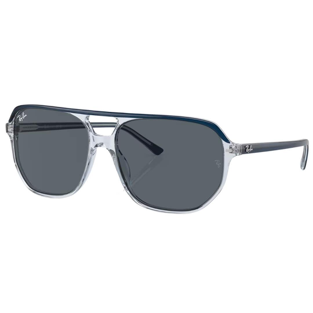 Ray-Ban Bill One RB2205 1397R5 Sunglasses - Blue on Transparent Blue Frame, Azure Lens Front Side View