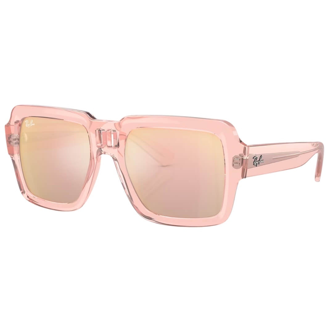 Ray-Ban Magellan RB4408 67286X - Transparent Pink Frame, Light Violet/Rose Gold Lens Front Side View