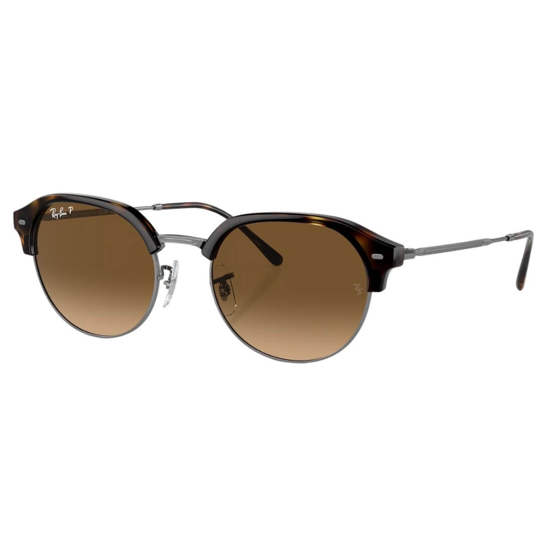 Ray-Ban RB4429 710/M2 - Havana on Gunmetal Frame with Polarized Brown Lens Front Right View