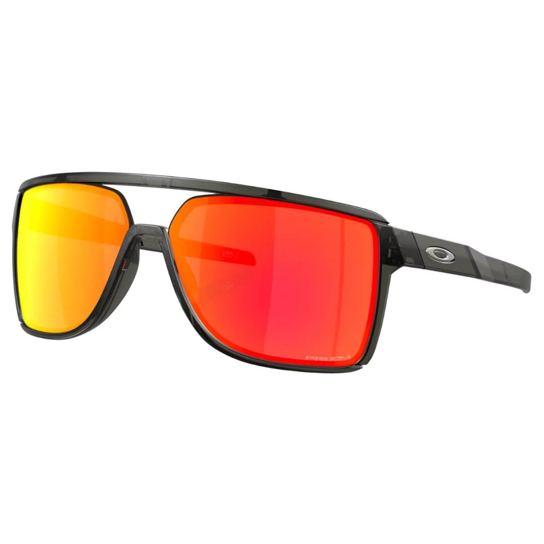 Oakley OO9147 Castel 914705 Sunglasses - Matte Grey Smoke Frame, Prizm Ruby Lens Front View