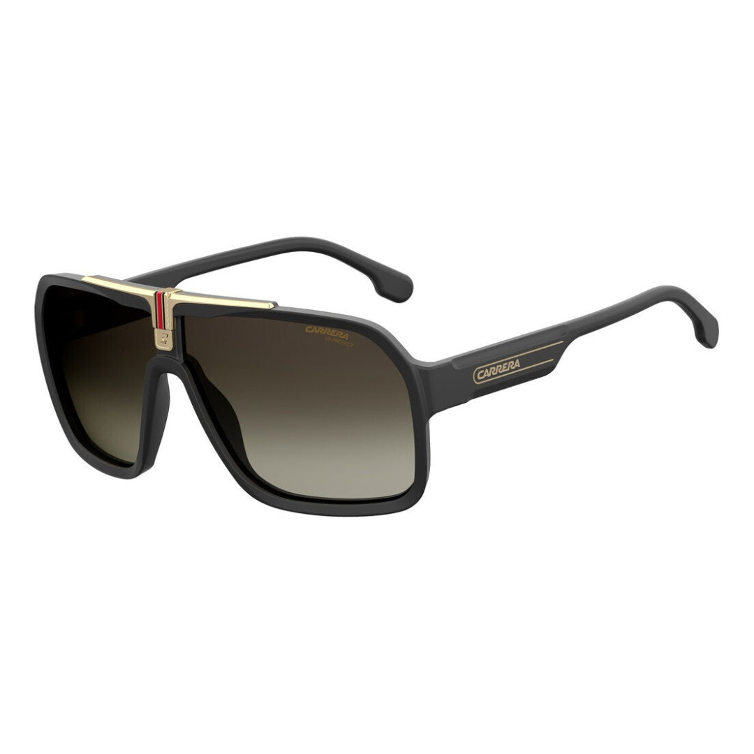 Carrera 1014/S 807 HA Men's Navigator Sunglasses - Black Frame, Brown Shaded Lens Full Left Front View