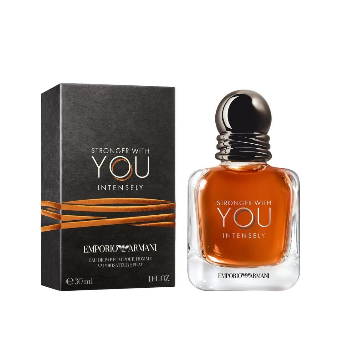 Emporio Armani Stronger With You Intensely 30ml EDP at Gadgets Online NZ LTD, a passionate blend of spice, sweet caramel, and warm suede for the modern man.