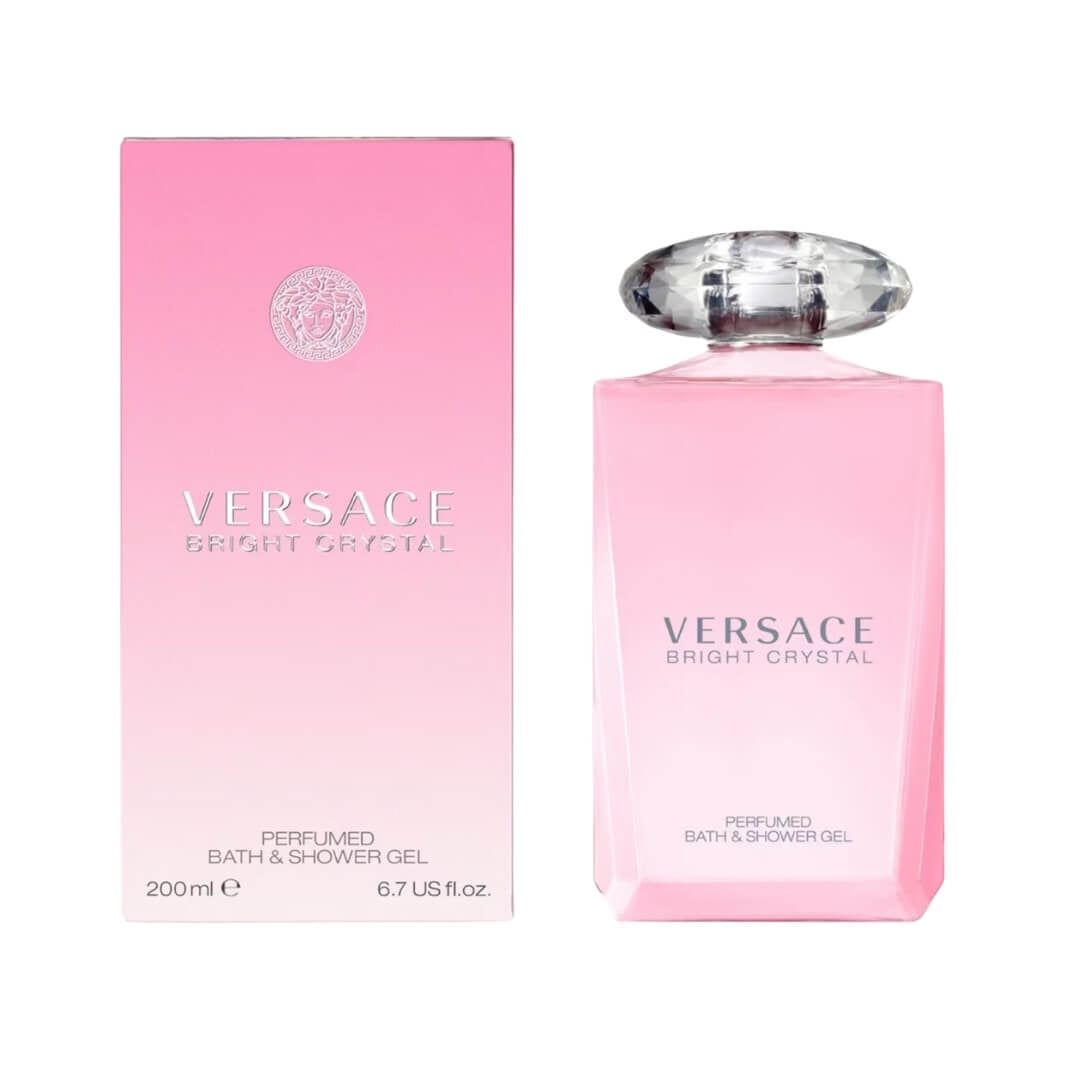 Versace Bright Crystal Bath & Shower Gel 200ml at Gadgets Online NZ LTD, a luxurious gel with the scent of pomegranate, peony, and musk for a refreshing cleanse.