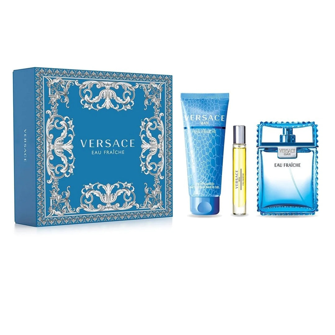 Versace Man Eau Fraiche EDT 100ml 3PC Gift Set for Men