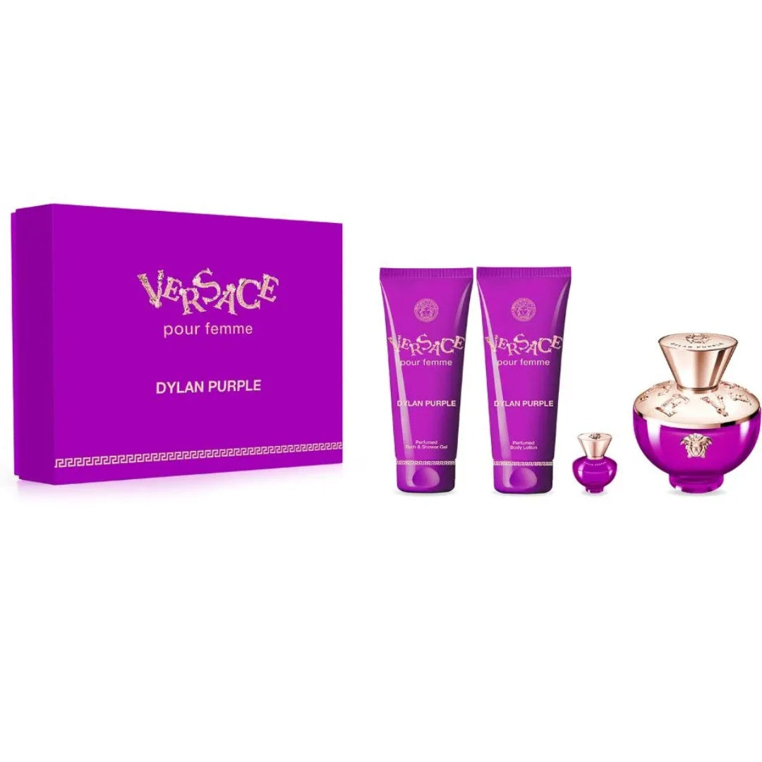Versace Pour Femme Dylan Purple EDP 100ml 4 Piece Gift Set For Women
