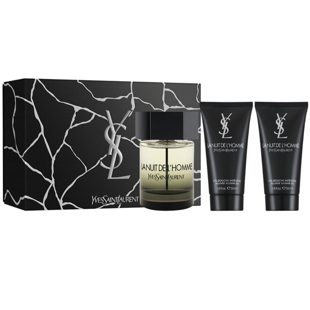 Yves Saint Laurent La Nuit De L Homme 100ml EDT 3 Piece Gift Set For Men