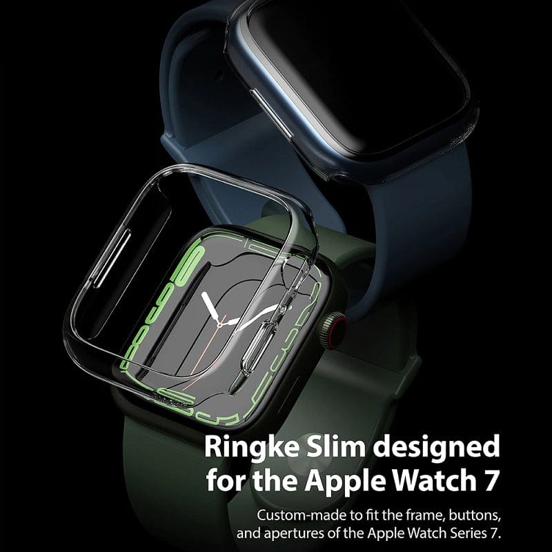 Apple Watch Series 7 / 8 (45mm) Slim Clear and Black Case By Ringke