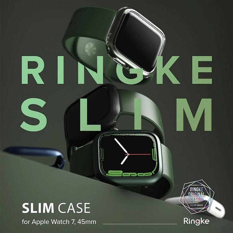 Apple Watch Series 7 / 8 (45mm) Slim Clear and Black Case By Ringke