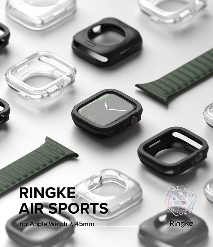 Apple Watch Series 7/8 (45mm) and 6/SE/5/4 (44mm) Air Sports Black Case By Ringke