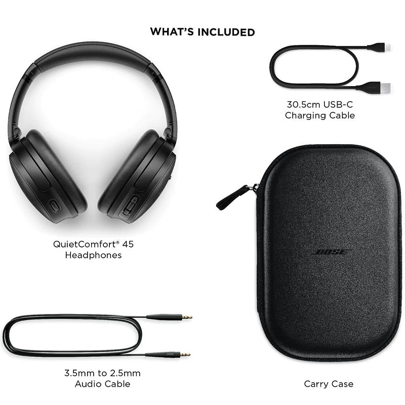 Bose QuietComfort 45 Wireless Noise Cancelling Headphones Black