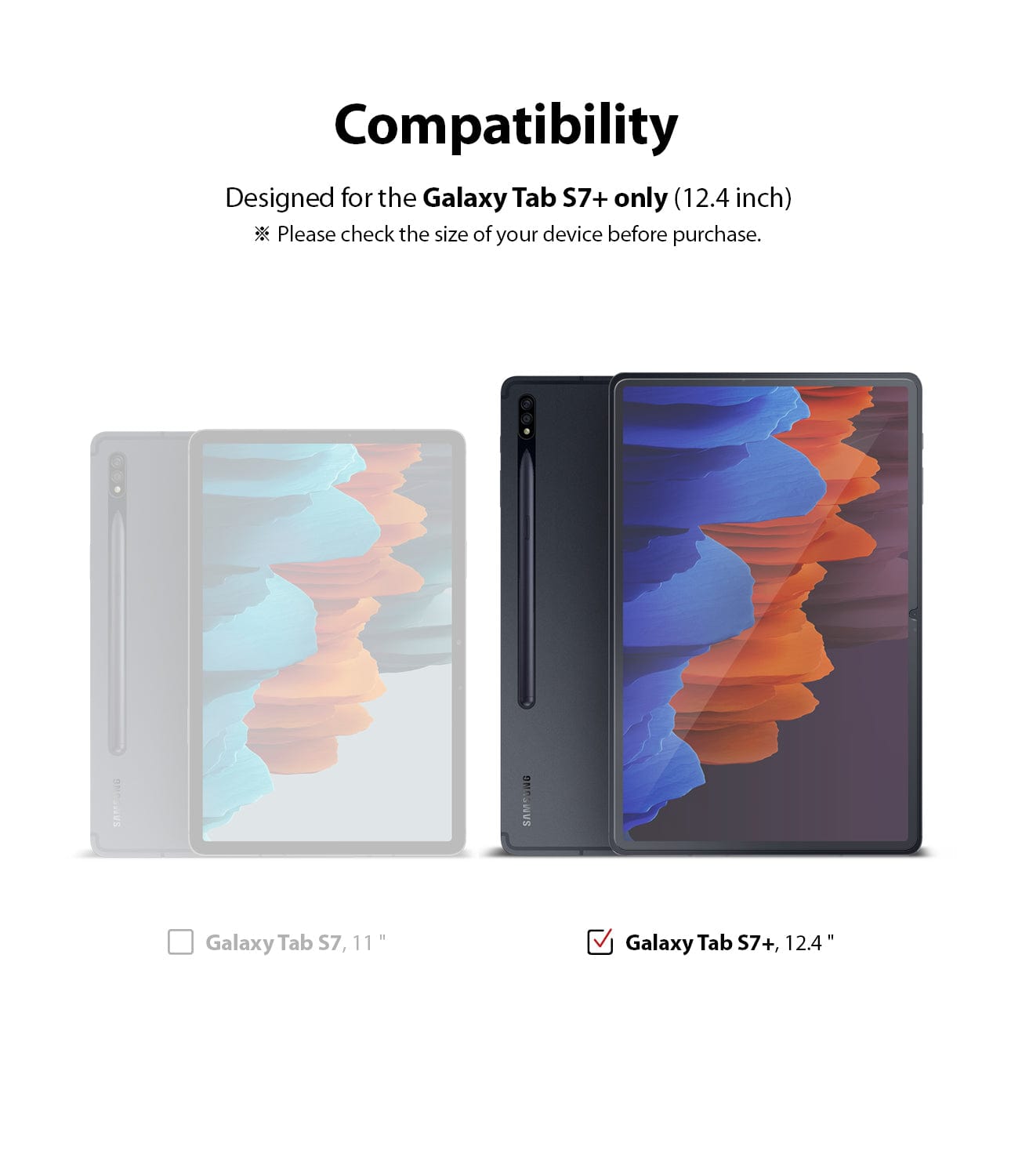 Compatible Galaxy Tab S7+ and S8+ and S7 FE 