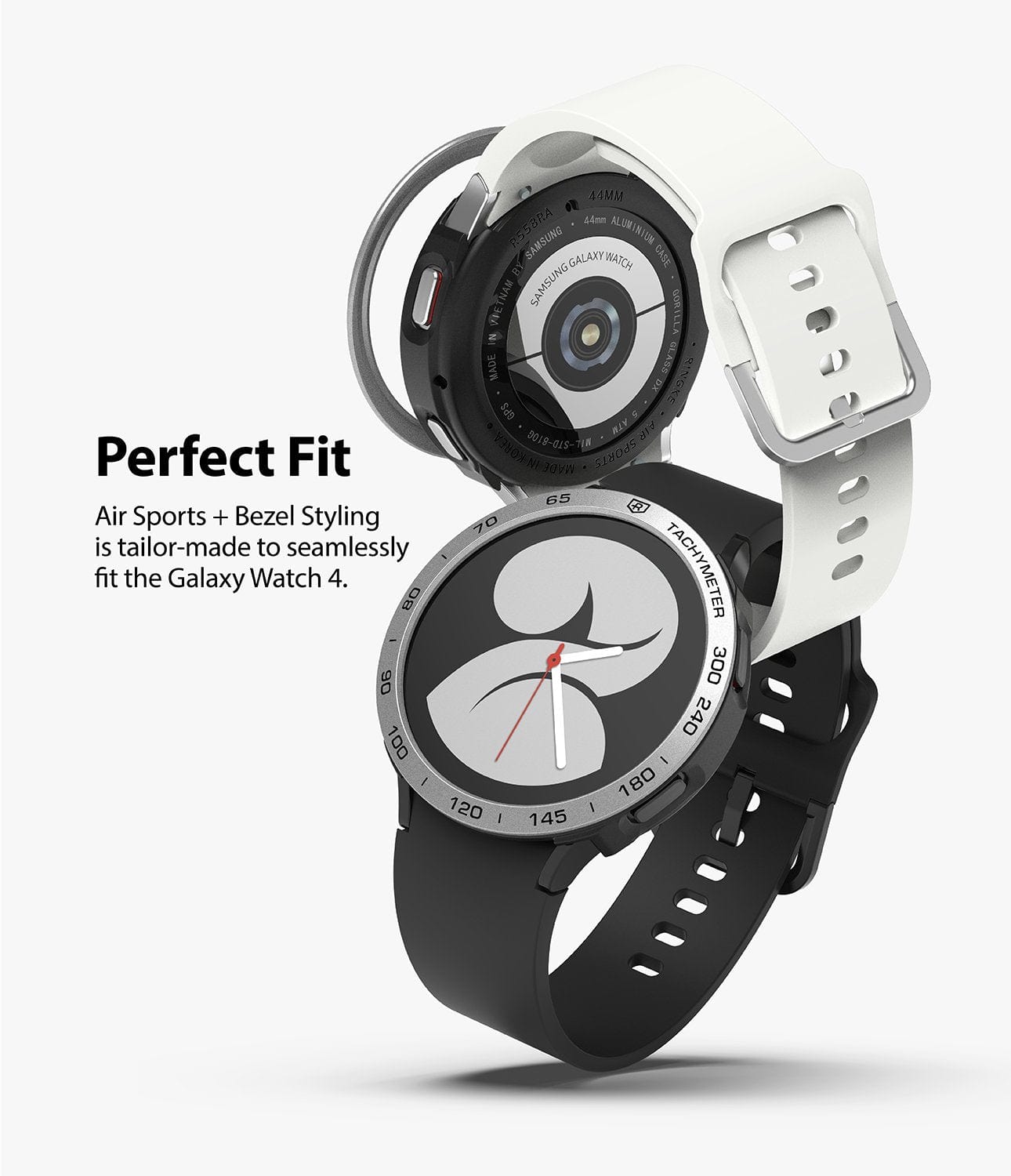 Achieve the perfect fit for your Galaxy Watch 4 with our Air Sports + Bezel Styling combo, ensuring seamless integration and enhanced protection while maintaining your device's sleek appearance.