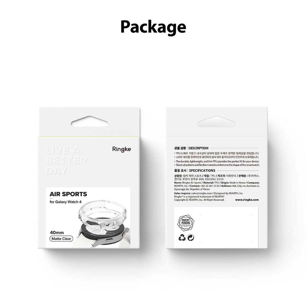 Ringke includes a matte clear case specifically designed for the Galaxy Watch 4 in the 40mm size.