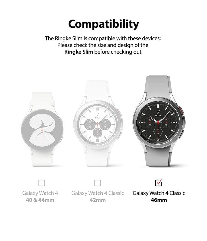 Galaxy Watch 4 Classic 46mm Clear and Black Case By Ringke