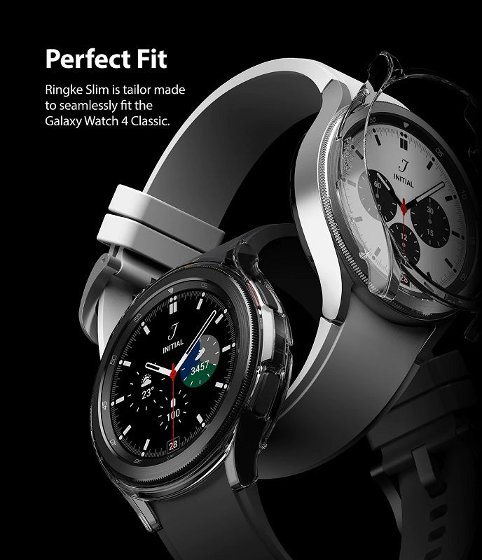 Galaxy Watch 4 Classic 46mm Slim Clear and White Case by Ringke