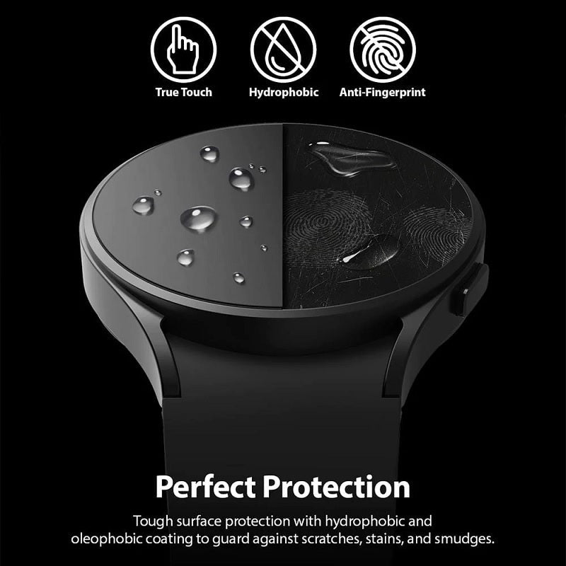 Achieve perfect protection with our tough surface tempered glass screen protector for the Galaxy Watch 4