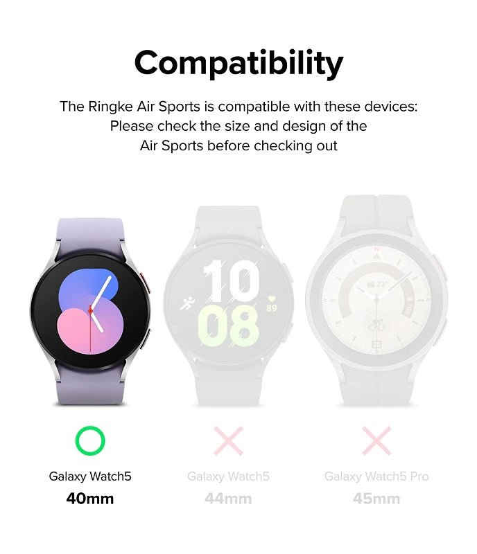 Yes, the Ringke Air Sports case is compatible with the Galaxy Watch 5 40mm, offering protection and style tailored specifically for that model.