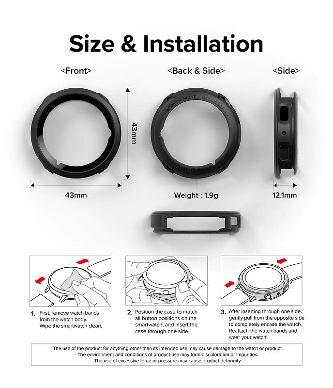 The Ringke Air Sports case for the Galaxy Watch 5 40mm is designed to provide a precise fit, ensuring it hugs your device snugly without adding unnecessary bulk.