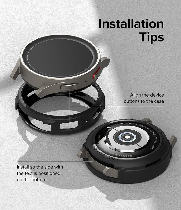 Installation tips for installing the galaxy watch case