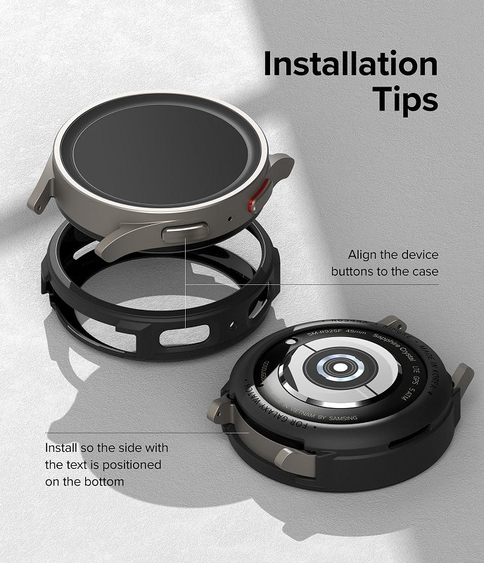 Installation tips for installing the galaxy watch case