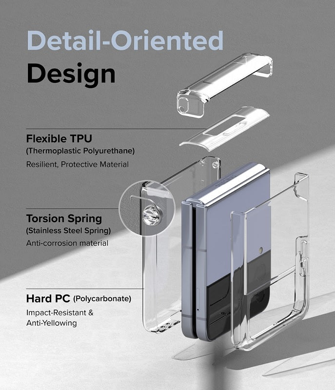 Galaxy Z Flip 4 Slim Hinge Clear Case by Ringke