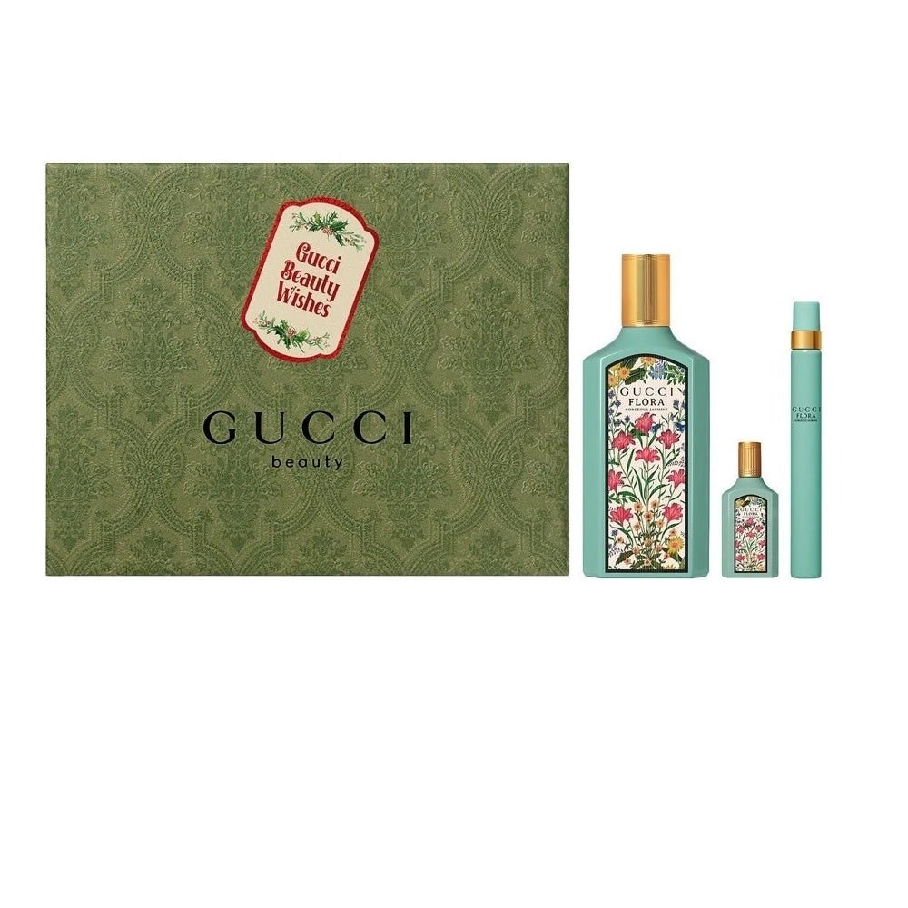 Gucci Flora Gorgeous Jasmine EDP 100ML 3pc Gift Set for Women