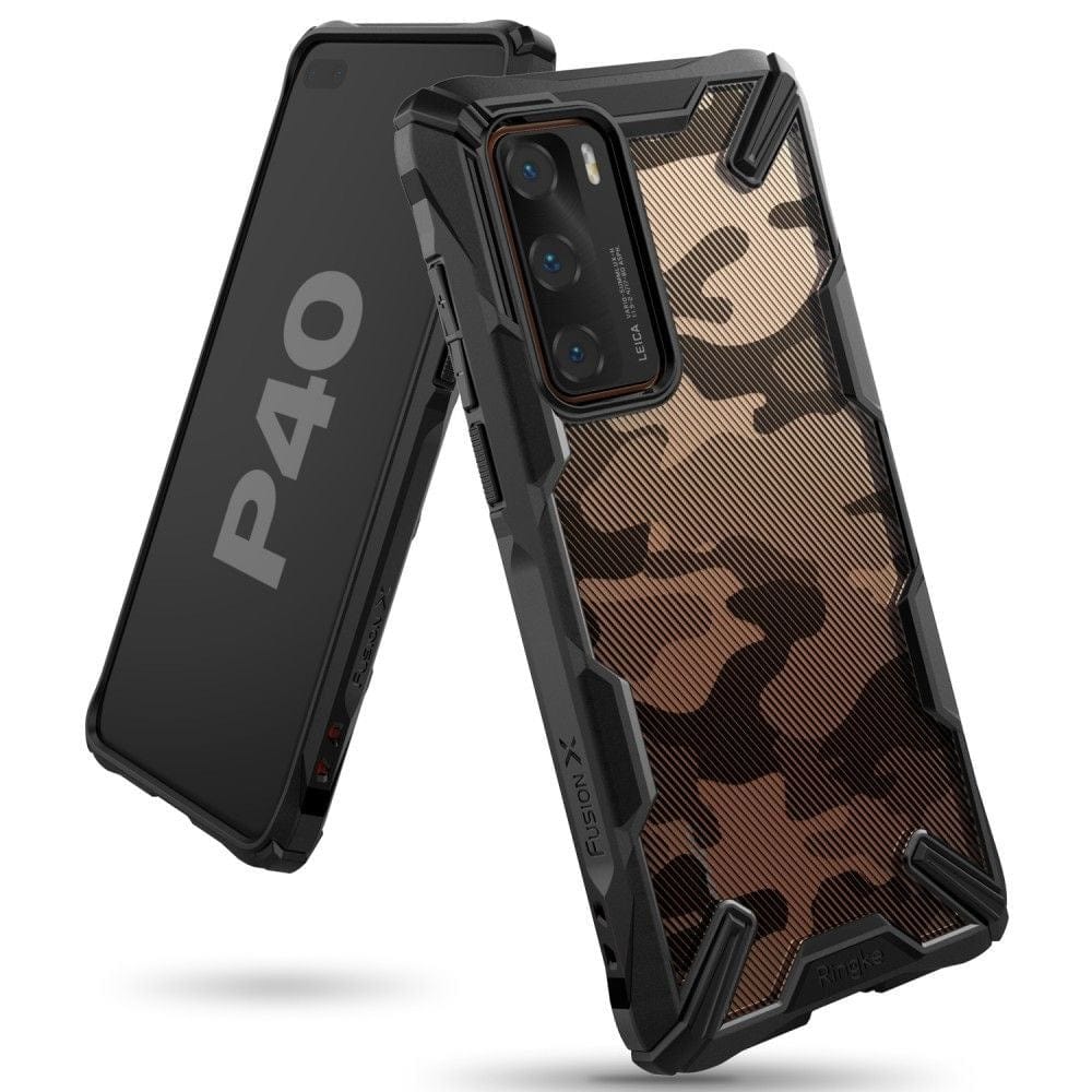 Huawei P40 Fusion X Design Case By Ringke - Camo Black