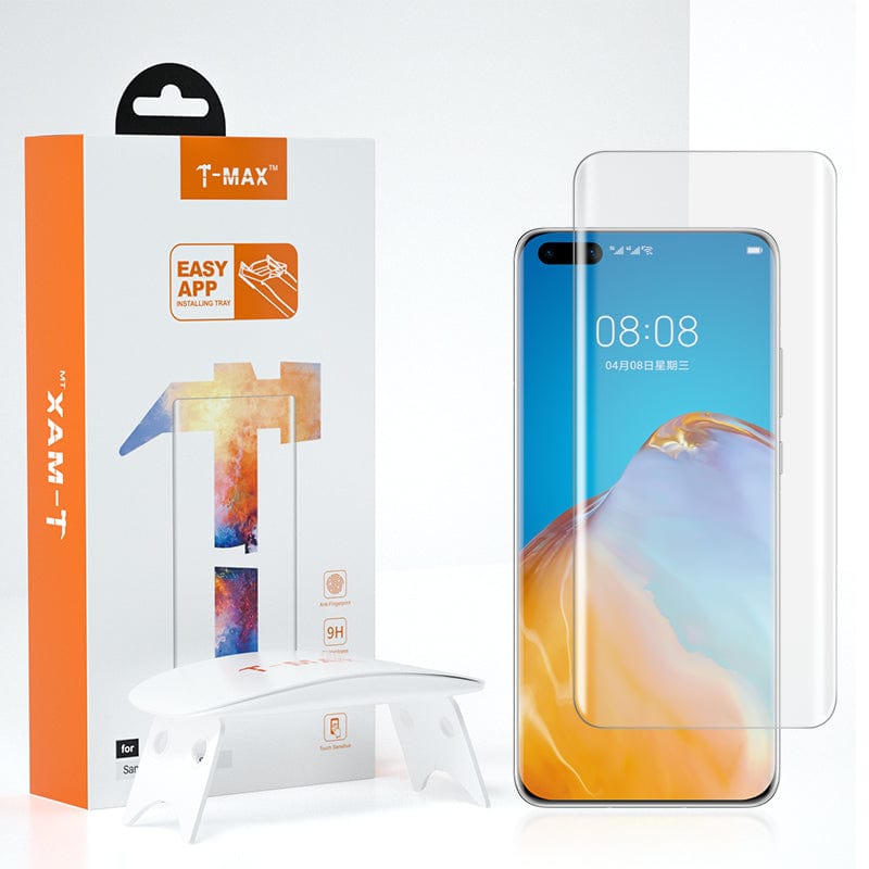 Huawei P40 Pro 3D Curved UV Full Adhesive 9H Tempered Glass Screen Protector By T MAX