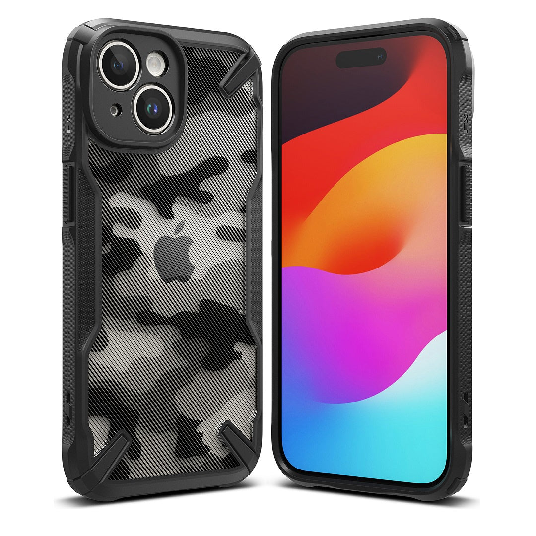 iPhone 15 Case 6.1" Fusion-X Camo-Black By Ringke