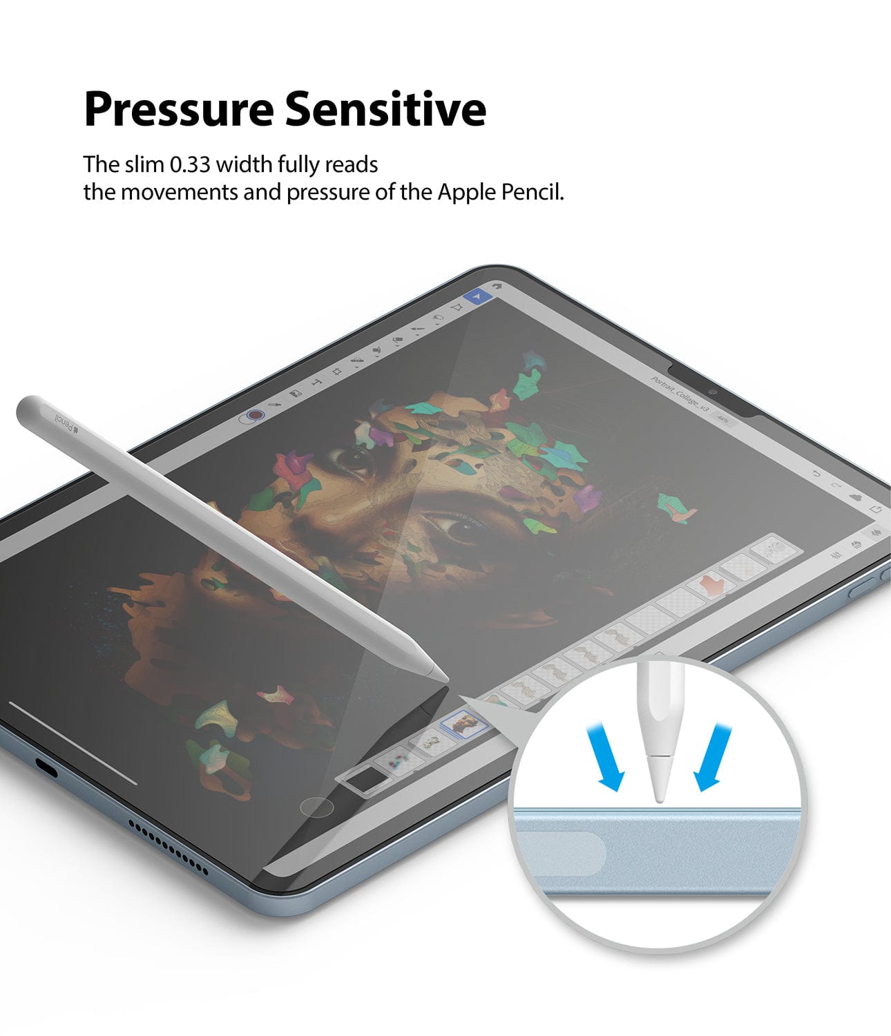 Pressure Sensitive Slim 0.33 Glass Screen Protector for iPad 4th 2020 10.9" and iPad Pro 11"